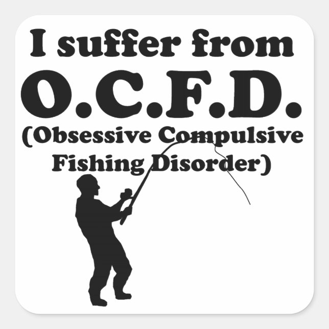 Adesivo Quadrado Distúrbio Obsessivo De Pesca Compulsiva (Frente)