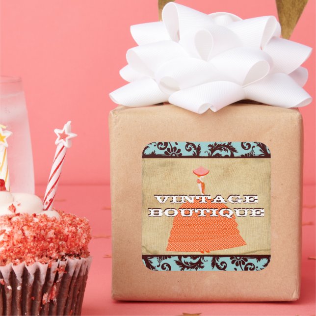 Adesivo Quadrado Diva Fashion Sticker Orange Retro Pontos (Festa)