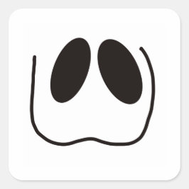 Adesivo Quadrado Diversão, assustador, cara fantasma para o Hallowe