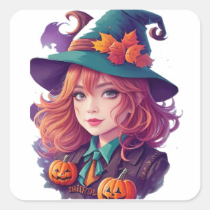 Adesivo Quadrado Diversão Assustadora de Halloween