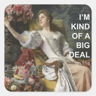 Adesivo Quadrado Diversão Capturando Cotação de Texto + Retrato Vin