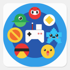 Adesivo Quadrado Diversão de Arcade Retroativa