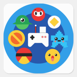 Adesivo Quadrado Diversão de Arcade Retroativa