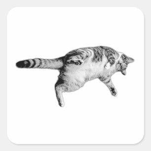 Adesivo Quadrado Diversão de ponta-cabeça em monocromo