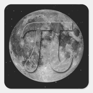Adesivo Quadrado Diversão do Dia Pi da Lua Completa