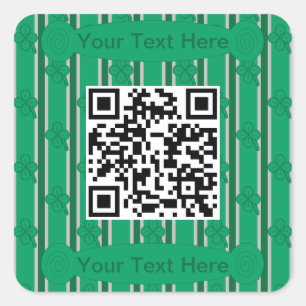 Adesivo Quadrado Diversão e Rico 4 Código QR de Fecho Folha