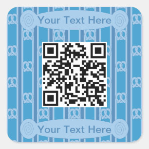 Adesivo Quadrado Diversão e Rico Pretzel Azul QR