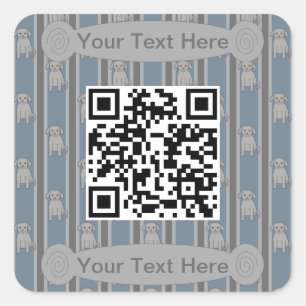 Adesivo Quadrado Diversão e Rico Puppy Código QR