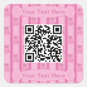 Adesivo Quadrado Diversão e Rico Puppy Código QR