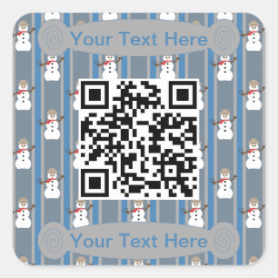 Adesivo Quadrado Diversão e Rico Snowman Detetive QR Code