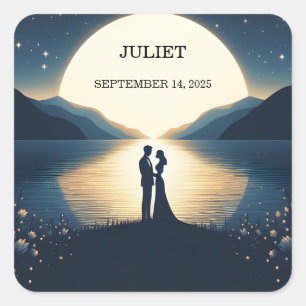 Adesivo Quadrado Diversão na Montanha à Beira do Lago Chás de Noiva