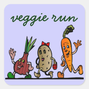 Adesivo Quadrado divertimento do vegetariano