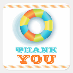 Adesivo Quadrado Divertimento do verão da festa na piscina na