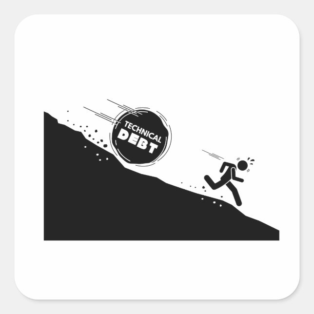 Adesivo Quadrado Dívida técnica (Frente)
