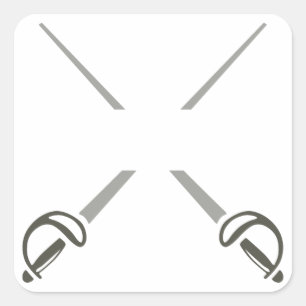 Adesivo Quadrado Dividir Espadas Cruzadas