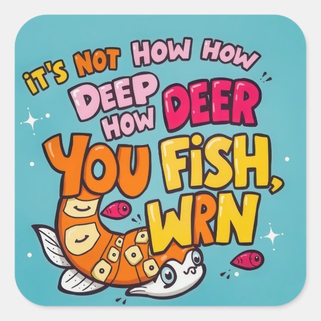 Adesivo Quadrado Divirta-se com esta Design! (Frente)