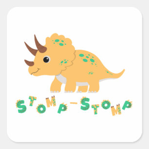 Adesivo Quadrado Divirta-se com um partido Dino-Mite!