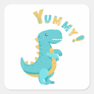 Adesivo Quadrado Divirta-se com um partido Dino-Mite!
