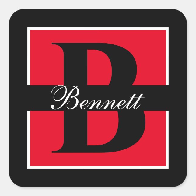 Adesivo Quadrado Divisão Elegante Inicial (Frente)