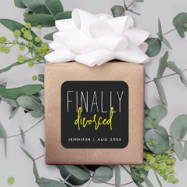 Adesivo Quadrado Divorciado Finalmente Simpático Divertido Separaçã