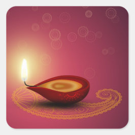 Adesivo Quadrado Diwali brilhante - Sticker