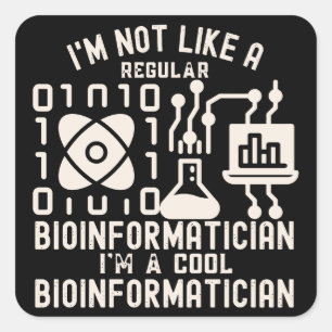 Adesivo Quadrado Dizires de Bioinformática, Amantes da Bioinformáti