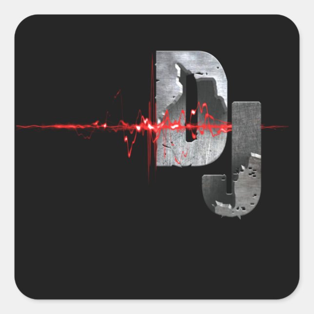 Adesivo Quadrado DJ. Sinta a música (Frente)