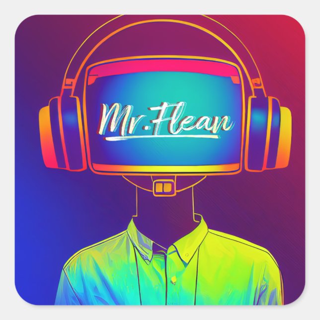 Adesivo Quadrado DJ Sr. Flean. (Frente)
