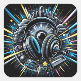 Adesivo Quadrado DJ Sticker
