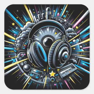 Adesivo Quadrado DJ Sticker