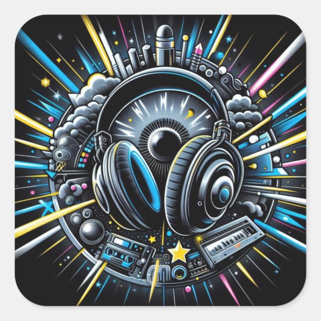 Adesivo Quadrado DJ Sticker (Frente)