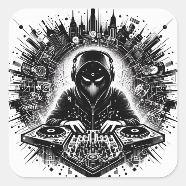 Adesivo Quadrado DJ Sticker (Frente)