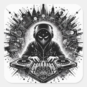 Adesivo Quadrado DJ Sticker