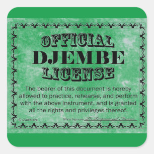 Adesivo Quadrado Djembe License Square Sticker