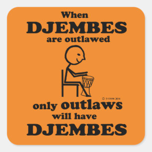 Adesivo Quadrado Djembes Outlawed Square Sticker