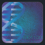 Adesivo Quadrado DNA Fingerprint Medical Science<br><div class="desc">Uma design legal,  moderna e divertida inspirada na ciência médica. O presente perfeito para todos os médicos,  enfermeiros,  cientistas,  professores de ciência,  técnicos de laboratório,  estudantes de ciência,  enfim,  qualquer geek de ciência em sua vida (e isso inclui você)! Projetado pela Science Geekness © em http://www.zazzle.com/sciencegeekness*</div>