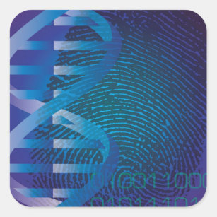 Adesivo Quadrado DNA Fingerprint Medical Science