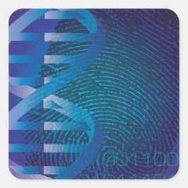 Adesivo Quadrado DNA Fingerprint Medical Science