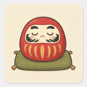 Adesivo Quadrado do Daruma Dorminhoco