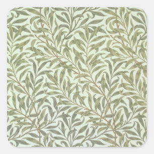 Adesivo Quadrado Do "design do papel de parede do ramo salgueiro",