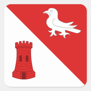 Adesivo Quadrado do Emblema da População de Gallav