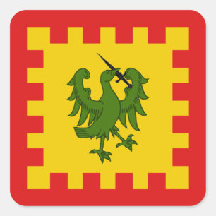 Adesivo Quadrado do Emblema da População de Santa 
