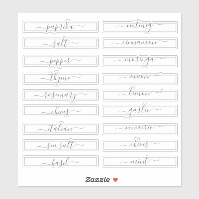 Adesivo Quadrado do Gabinete de Especiarias de Organização (Folha)