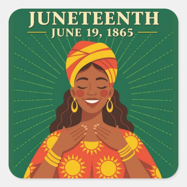 Adesivo Quadrado do Juneteenth (Frente)