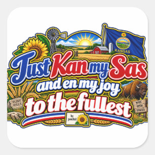 Adesivo quadrado do Kansas