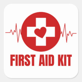 Adesivo quadrado do kit de ajuda de ponta