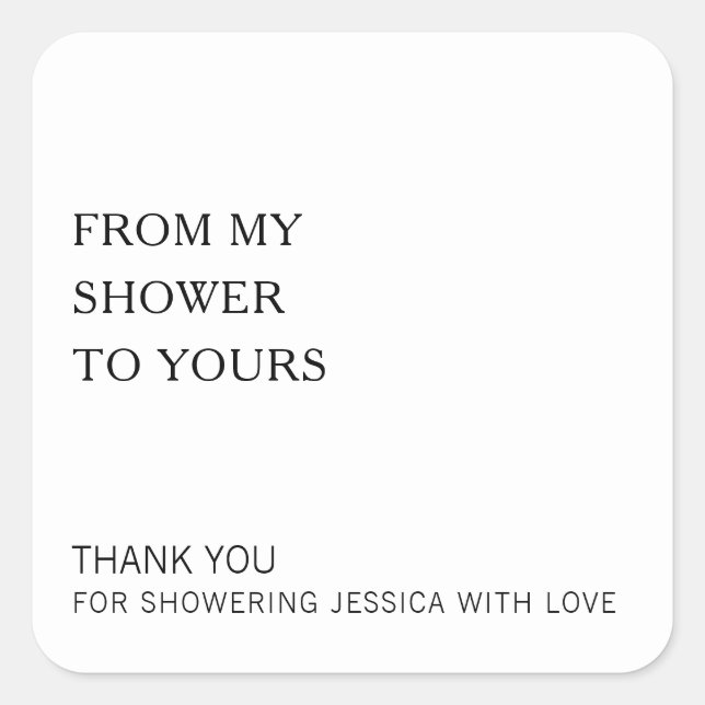 Adesivo Quadrado Do meu banho para você Favor de Chuveiro de Noiva  (Frente)