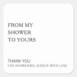 Adesivo Quadrado Do meu banho para você Favor de Chuveiro de Noiva 