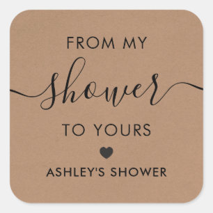 Adesivo Quadrado Do Meu Chá Ao Seu, Chá de panela Tag, Kraft