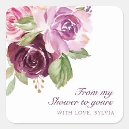 Adesivo Quadrado Do Meu Chuveiro Para o Seu Jasmim Floral Bridal Sh